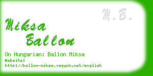 miksa ballon business card
